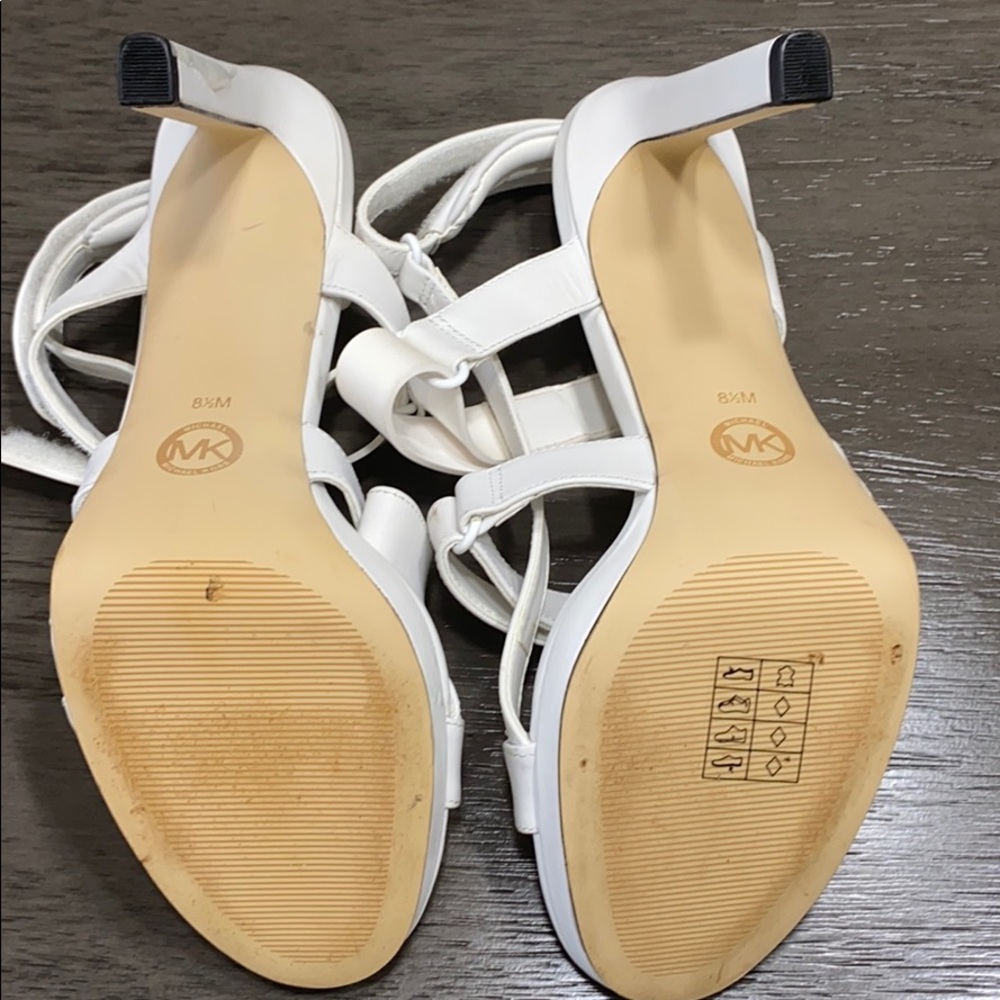 Michael Kors Demi White Leather Strap Heels - Picture 6 of 6